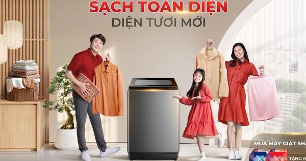 Sạch toàn diện, diện tươi mới - Máy giặt Sharp đồng hành cùng mùa Tết an nhàn