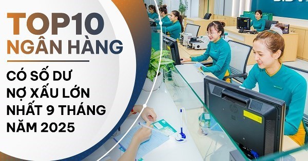 TOP 10 ngân hàng có số dư nợ xấu cao nhất 9 tháng đầu năm 2025: Nhiều nơi tăng trưởng hai chữ số
