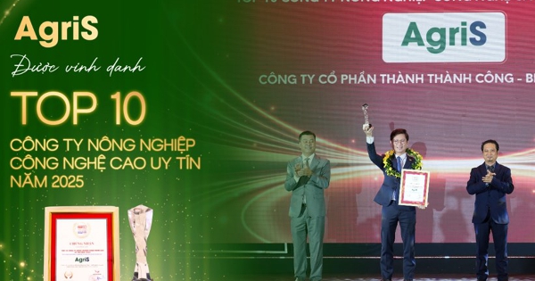 AgriS dẫn đầu bảng xếp hạng Top 10 Công ty Uy tín Ngành Nông nghiệp Công nghệ cao 2025