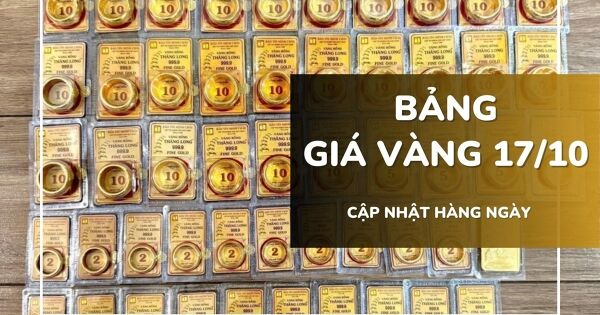Bảng giá vàng hôm nay 17/10: Vàng nhẫn và nữ trang 24K cao hơn vàng miếng SJC tới 5,5 triệu đồng/lượng