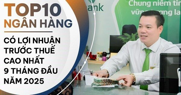 TOP 10 ngân hàng có lãi trước thuế cao nhất 9 tháng năm 2025