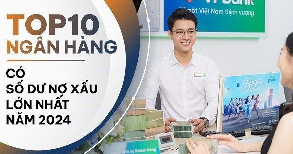 TOP 10 ngân hàng có số dư nợ xấu cao nhất năm 2024: Phần lớn tăng hai chữ số