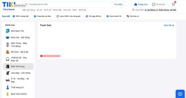 Trang chủ Tiki bị chuyển hướng sang website cá độ