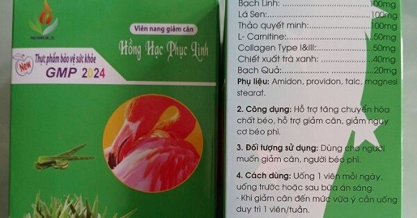 Phát hiện viên nang giảm cân Hồng Hạc Phục Linh chứa chất cấm