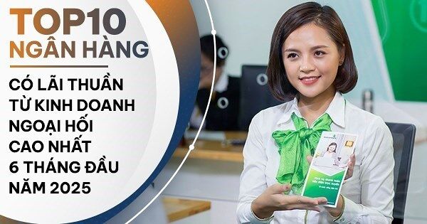 TOP 10 ngân hàng lãi lớn từ kinh doanh ngoại hối nửa đầu 2025: Vietcombank tăng hơn 55%, ACB dẫn đầu nhóm cổ phần