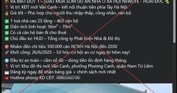 Rao bán 'suất ngoại giao' nhà ở xã hội trên Facebook, hai người bị phạt