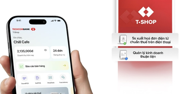 Techcombank ra mắt ứng dụng T-Shop giúp hộ kinh doanh quản lý bán hàng vượt trội: 2 phút đăng ký, 5 năm miễn phí